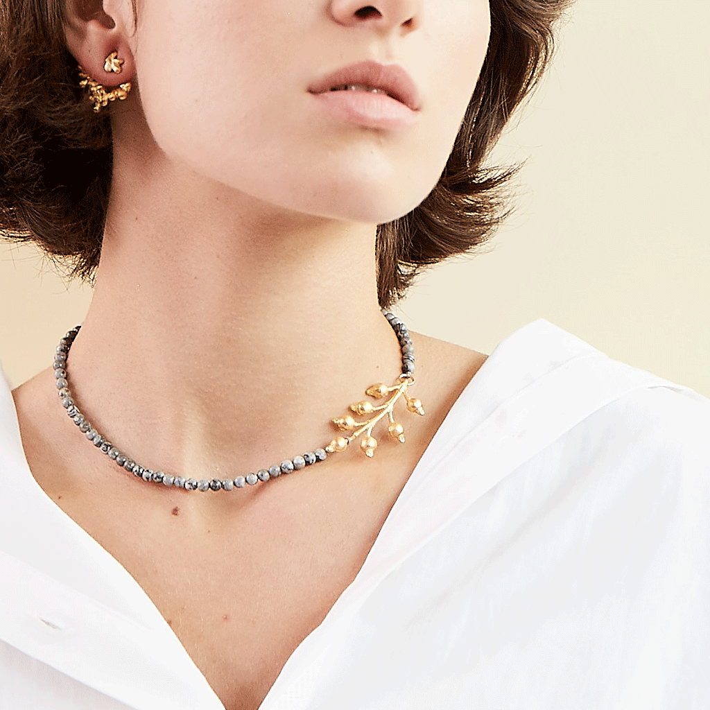 Collar corto Granadita gris